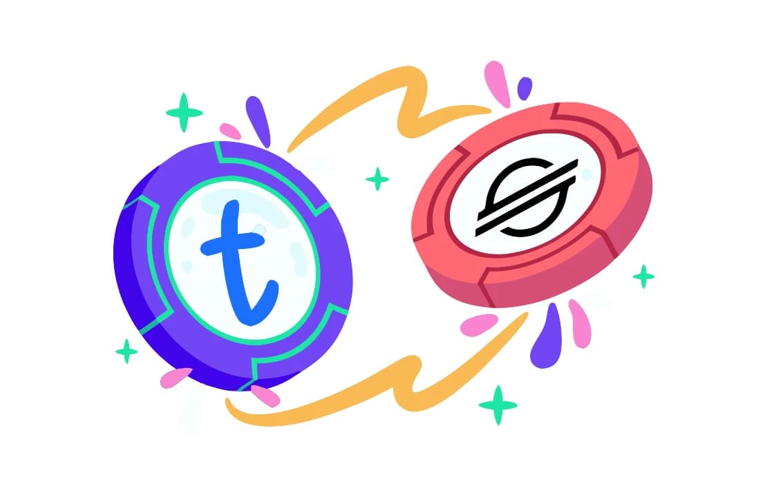 Tael and Stellar coins: an illustration of an agent paying in USDC on Stellar